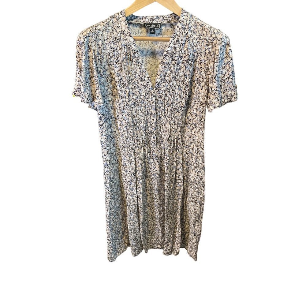 Vintage 90s Ivy Street Floral V Neck Short Sleeved Dress Sz 10